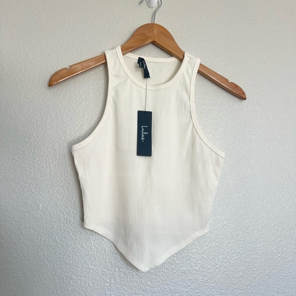 Lulu's Ivory Chic Ribbed Tank Top - Picture 1 of 4